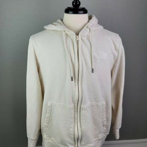 The North Face Womens White Hoodie Full Zip Size XXL 2XL Embordered Logo